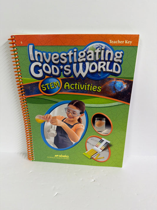 Investigating God's World Abeka Teacher Key  Pre-Owned Science Textbooks