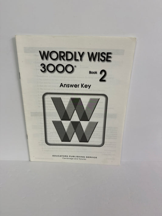 Wordly Wise 3000 Book 2 EPS Answer Key  Pre-Owned 2nd Grade Language Textbooks