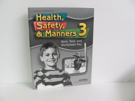 Health, Safety, & Manners Abeka Quiz/Test Key  Pre-Owned 3rd Grade Health Books