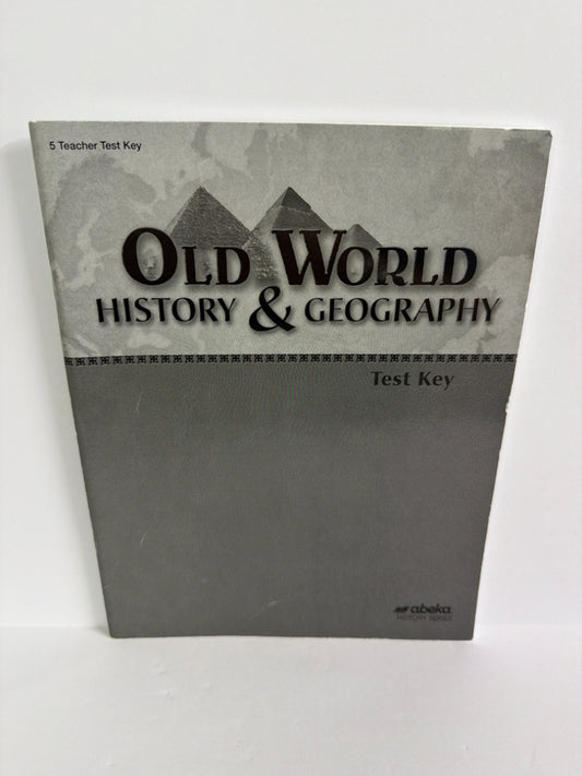 Old World History & Geography Abeka Test Key Pre-Owned History Textbooks