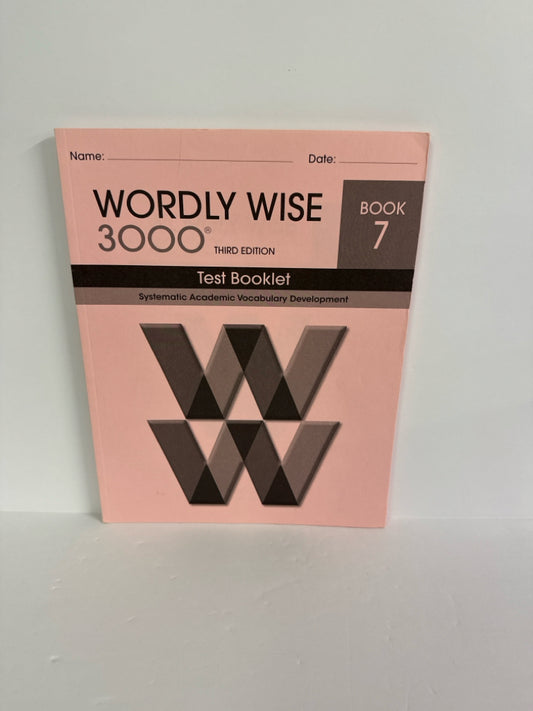 Wordly Wise 3000 Book 7 EPS Test Booklet Pre-Owned 7th Grade Language Textbooks