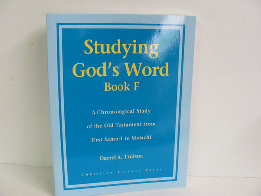 Studying God's Word Book F Christian Liberty Trulson 5th Grade Bible Textbooks