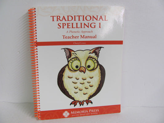 Traditional Spelling I Memoria Press Lowe Elementary Spelling/Vocabulary Books