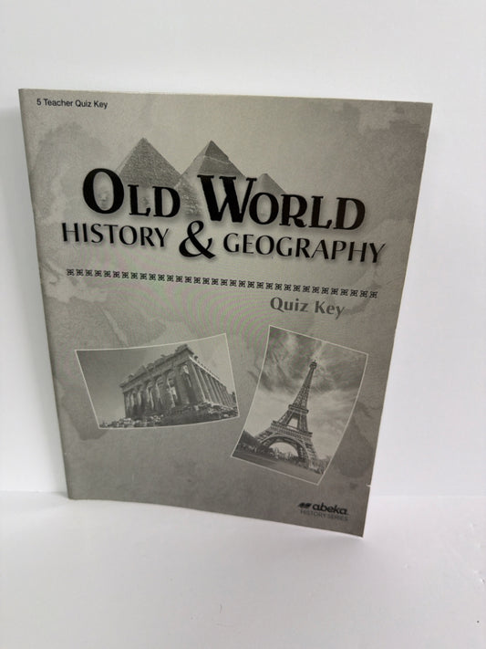 Old World History & Geography Abeka Quiz Key Pre-Owned History Textbooks