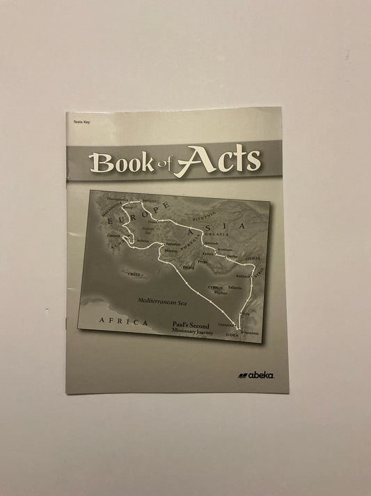 Book of Acts Abeka Test Key Pre-Owned 8th Grade Bible Textbooks