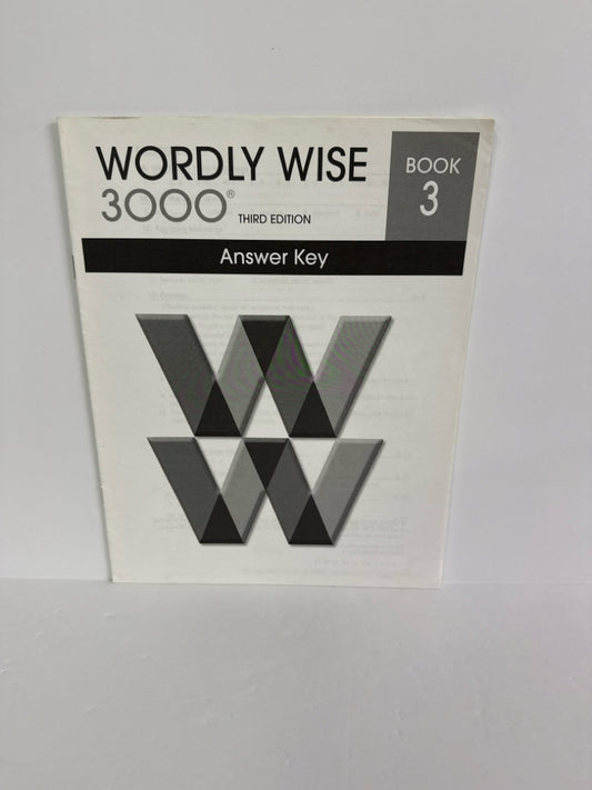 Wordly Wise 3000 Book 3 EPS Answer Key  Pre-Owned 3rd Grade Language Textbooks
