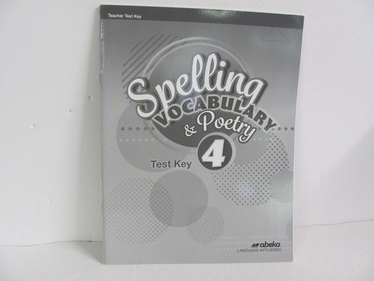 Spelling Vocabulary & Poetry Abeka Test Key Pre-Owned Spelling/Vocabulary Books