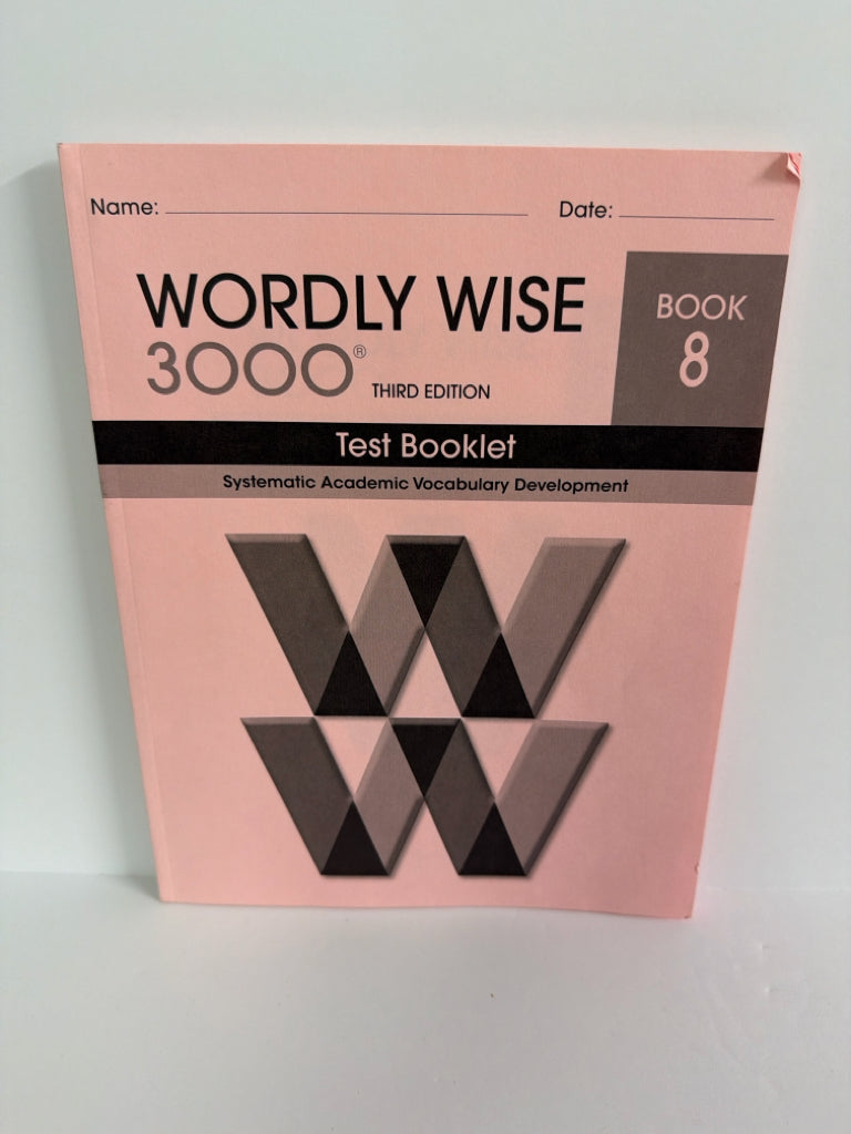 Wordly Wise 3000 EPS Test Booklet Pre-Owned 8th Grade Language Textbooks
