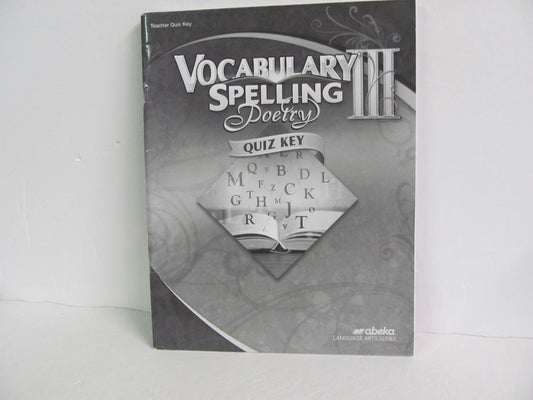 Vocabulary Spelling Poetry III Abeka 9th Grade Spelling/Vocabulary Books