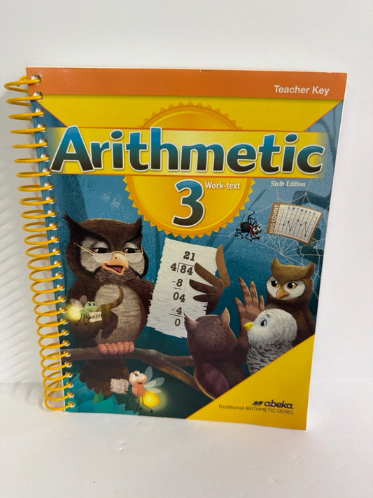 Arithmetic 3 Abeka Teacher Key  Pre-Owned 3rd Grade Mathematics Textbooks