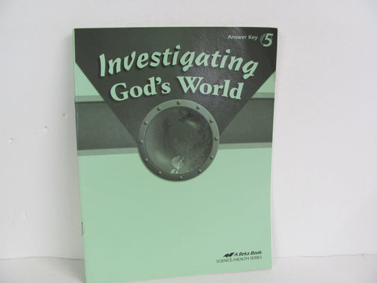 Investigating God's World Abeka Answer Key  Pre-Owned Science Textbooks