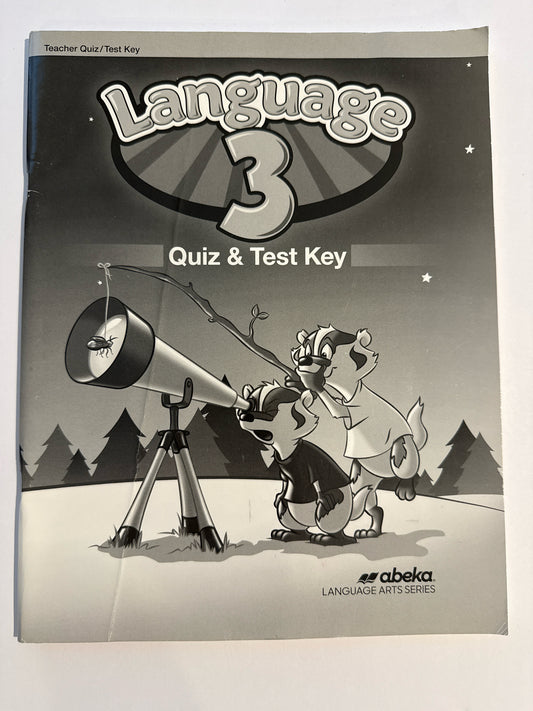Language 3 Abeka Quiz/Test Key Pre-Owned 3rd Grade Language Textbooks