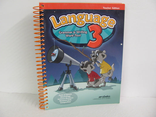 Language 3 Abeka Teacher Edition  Pre-Owned 3rd Grade Language Textbooks