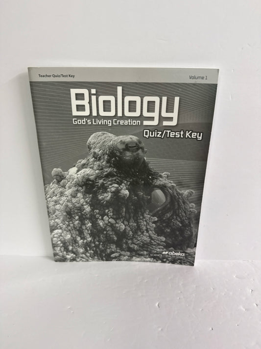 Biology Vol 1 Abeka Quiz/Test Key  Pre-Owned 10th Grade Science Textbooks