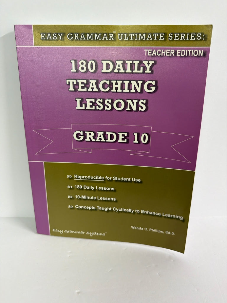 180 Daily Teaching Lessons Easy Grammar Wanda C. Phillips Language Textbooks