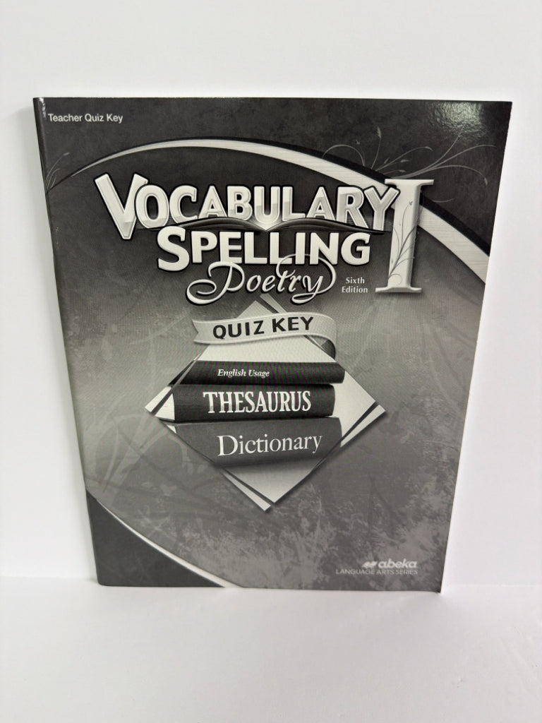 Vocabulary Spelling Poetry I Abeka Quiz Key Pre-Owned Language Textbooks