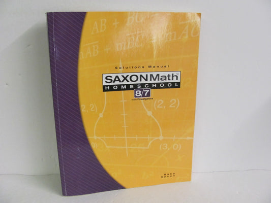 Math 87 Saxon Solution Key Pre-Owned 7th Grade Mathematics Textbooks