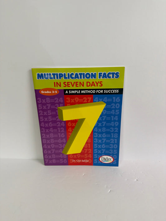 Multiplicaton Facts in Seven Days Didax Workbook Pre-Owned Mathematics Textbooks