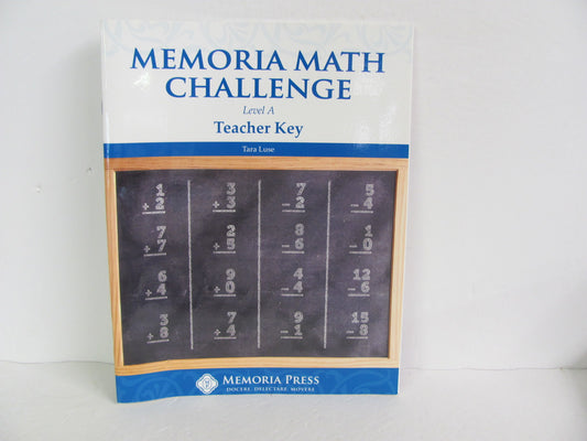 Memoria Math Challenge Memoria Press Luse Kindergarten Mathematics Textbooks