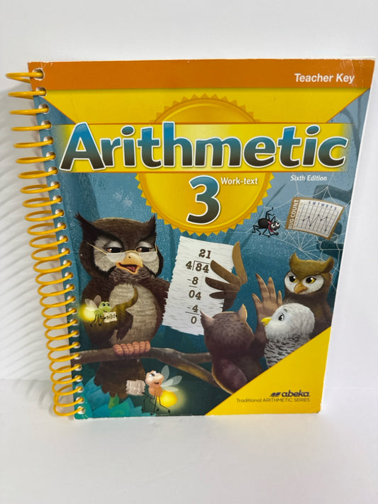 Arithmetic 3 Abeka Teacher Key  Pre-Owned 3rd Grade Mathematics Textbooks