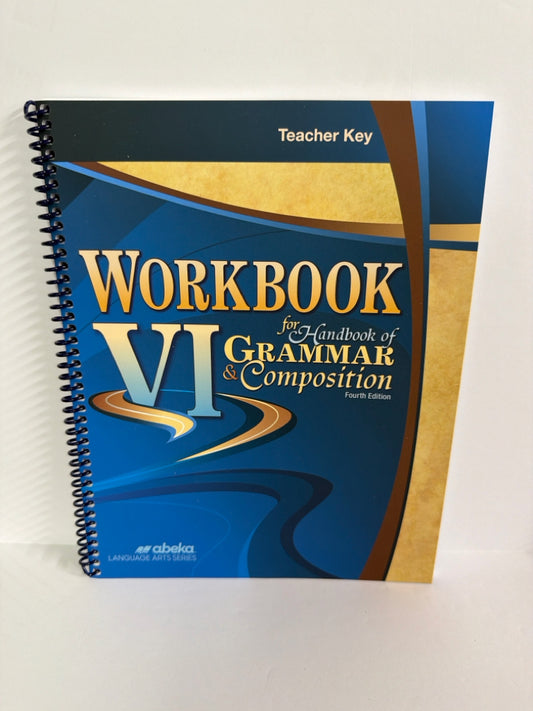 Workbook VI Abeka Teacher Key  Pre-Owned 12th Grade Language Textbooks