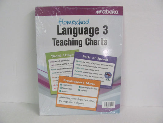 Language 3 Abeka Teaching Charts  Pre Owned 3rd Grade Language Textbooks