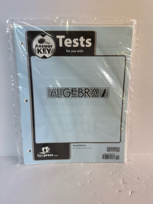 Algebra 2 BJU Press Test Key Pre-Owned 11th Grade Mathematics Textbooks