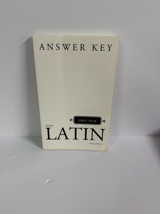 Henle First Year Answer Key Loyola Press Answer Key  Pre-Owned Latin Books
