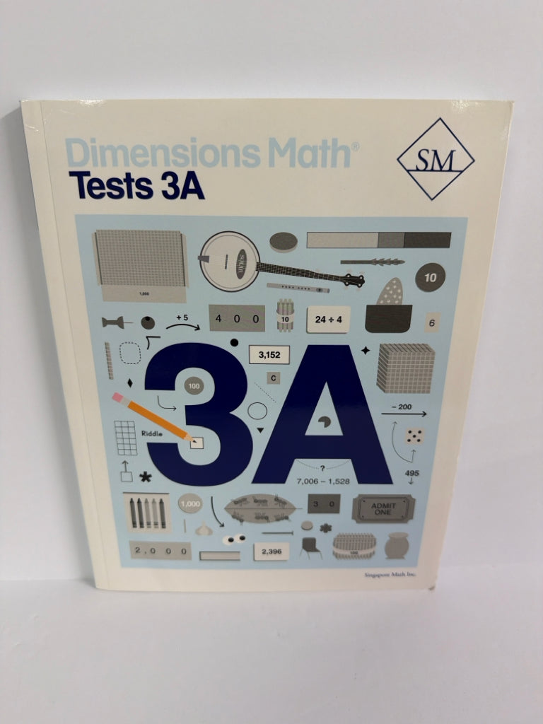 Dimensions Math 3A Singapore Tests  Pre-Owned 3rd Grade Mathematics Textbooks