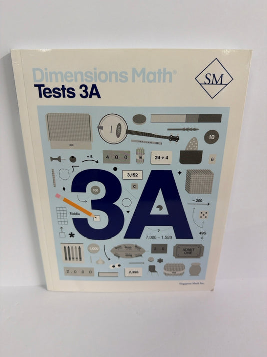 Dimensions Math 3A Singapore Tests  Pre-Owned 3rd Grade Mathematics Textbooks