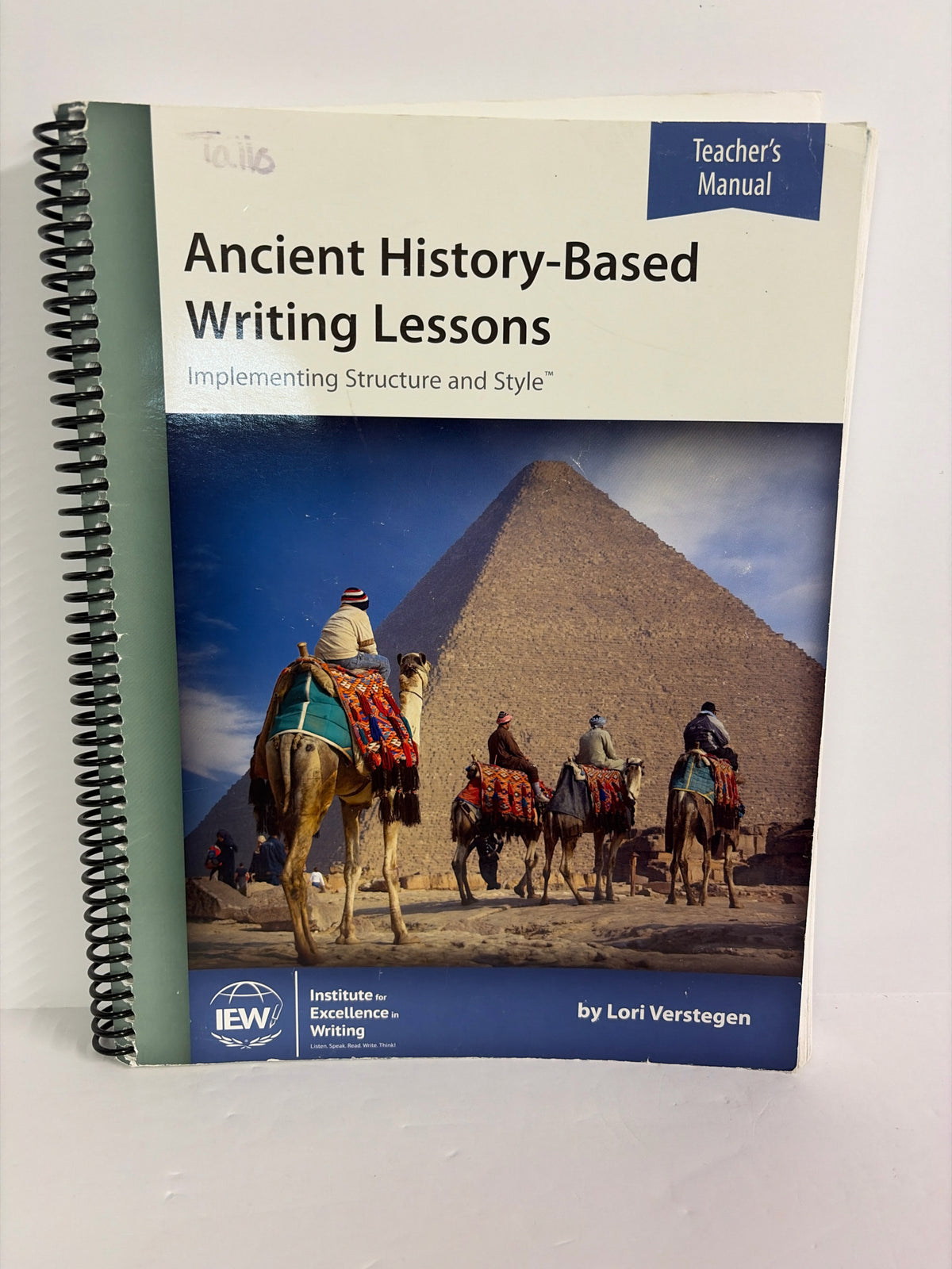 Ancient History Based Writing IEW Teacher Manual  Pre-Owned Writing Books