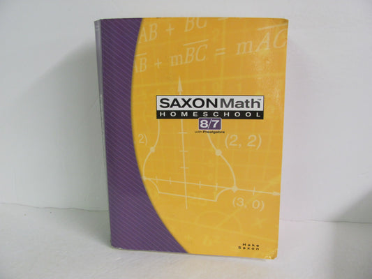 Math 87 Saxon Student Book Pre-Owned Saxon 7th Grade Mathematics Textbooks