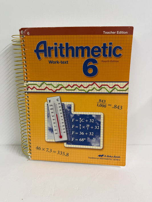 Arithmetic 6 Abeka Teacher Edition  Pre-Owned 6th Grade Mathematics Textbooks