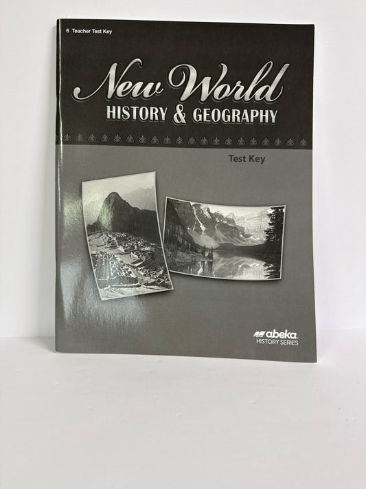 New World History & Geography Abeka Test Key Pre-Owned History Textbooks
