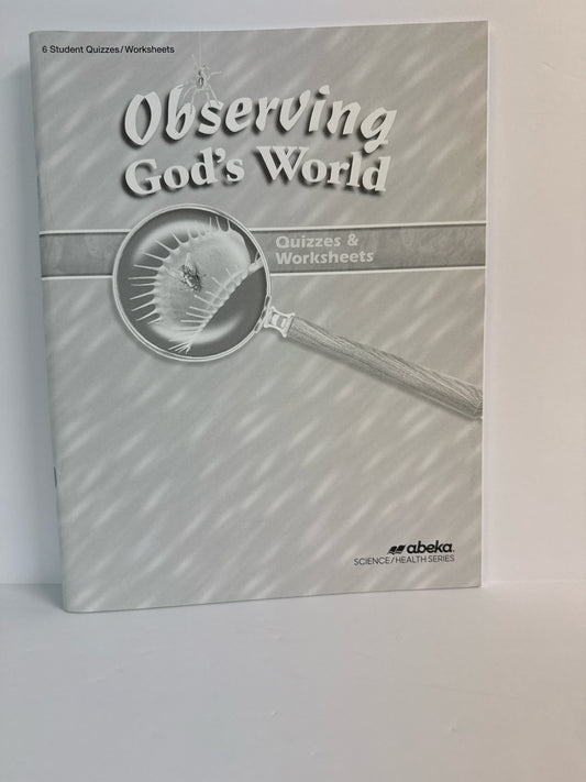 Observing God's World Abeka Quizzes/Worksheets Pre-Owned Science Textbooks