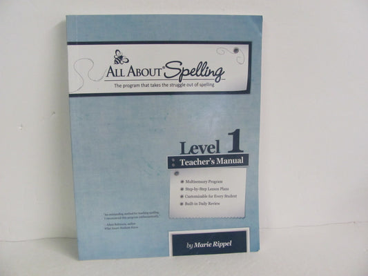 All About Spelling Level 1 Teacher Manual  Pre-Owned Spelling/Vocabulary Books
