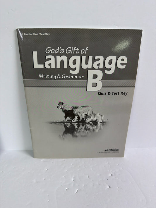 God's Gift of Language B Abeka Quiz/Test Key  Pre-Owned Language Textbooks
