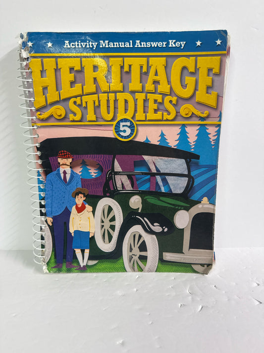 Heritage Studies 5 BJU Press Activity Manual Key 5th Grade History Textbooks