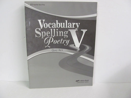 Vocabulary Spelling Poetry V Abeka Quiz Key Pre-Owned Spelling/Vocabulary Books