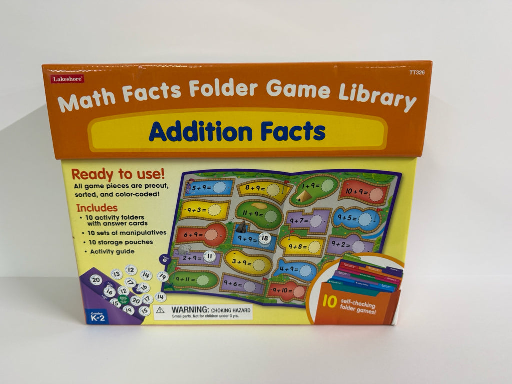 Math Facts Folder Game Library Lakeshore Pre-Owned Elementary Early Learning