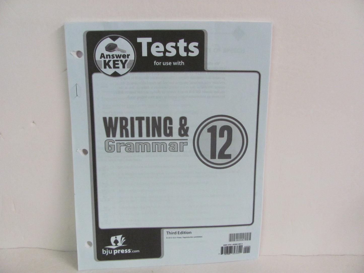 Writing & Grammar 12 BJU Press Test Key Pre-Owned 12th Grade Language Textbooks