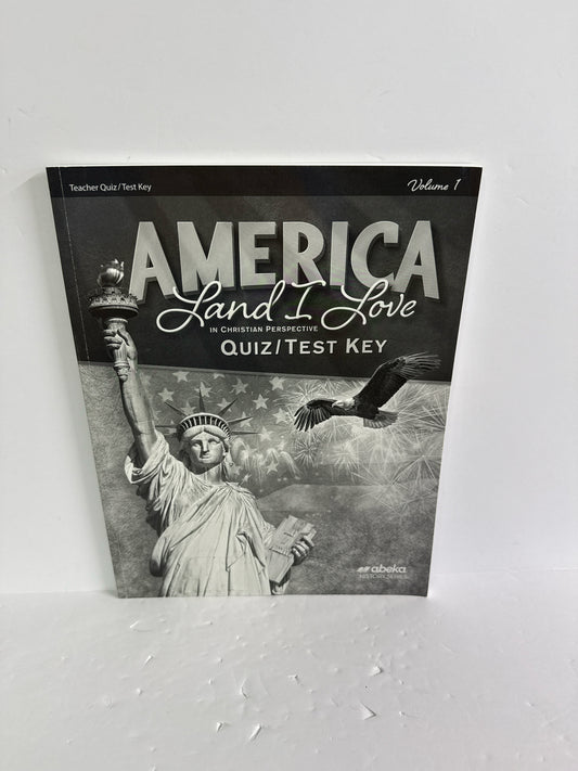 America Land I Love Volume 1 Abeka Quiz/Test Key  Pre-Owned History Textbooks
