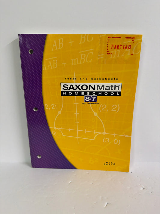 Math 87 Saxon Tests and Worksheets Pre-owned Hake Mathematics Textbooks