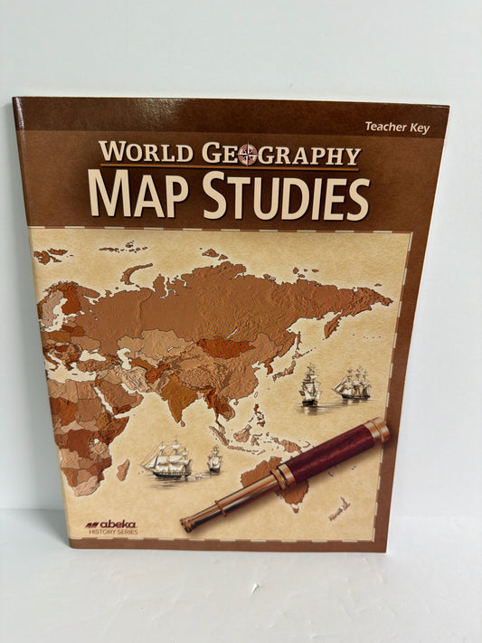 World Geography Abeka Map Studies Key  Preowned 9th Grade Geography Books