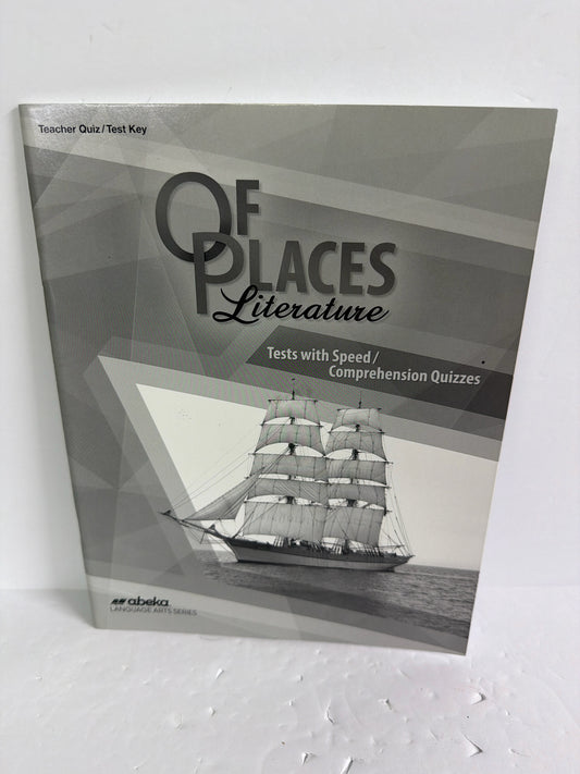Of Places Literature Abeka Quiz/Test Key  Pre-Owned 8th Grade Language Textbooks