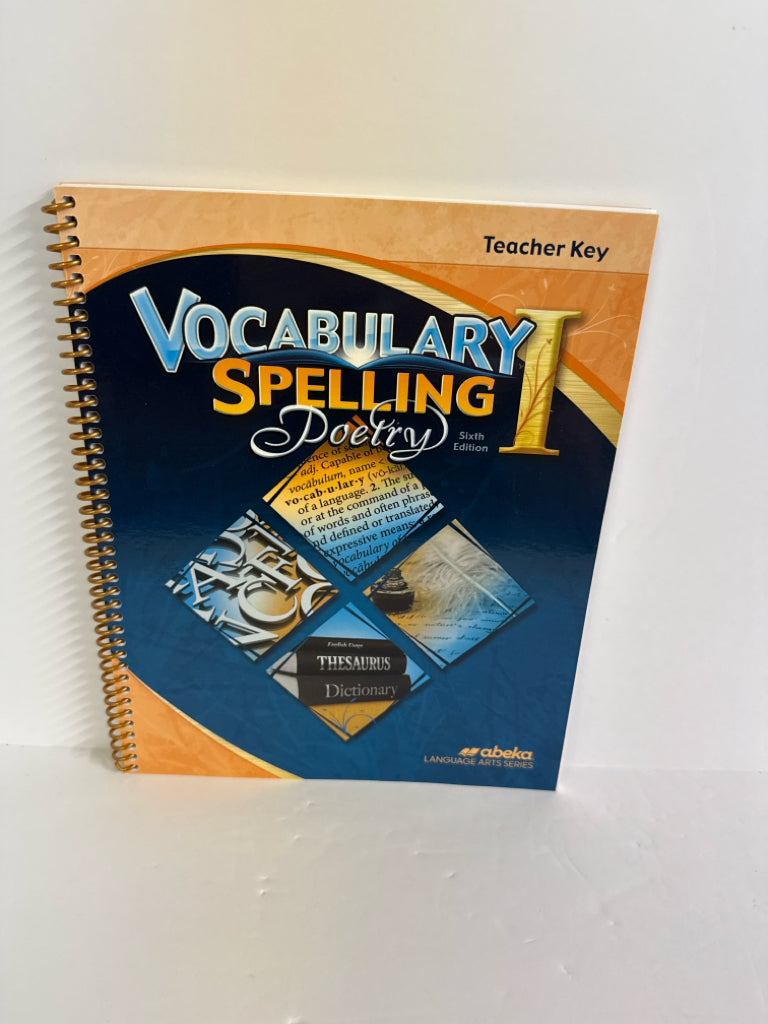 Vocabulary Spelling Poetry I Abeka Teacher Key  Pre-Owned Language Textbooks