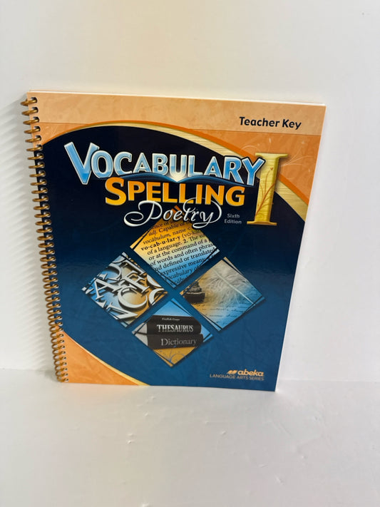 Vocabulary Spelling Poetry I Abeka Teacher Key  Pre-Owned Language Textbooks