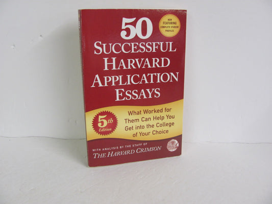 50 Successful Harvard Application Essays  St Martin's Pre-Owned Testing Books