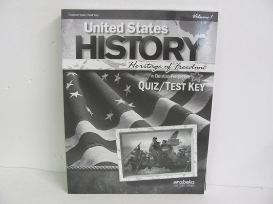 United States History Vol 1 Abeka Quiz/Test Key  Pre-Owned History Textbooks