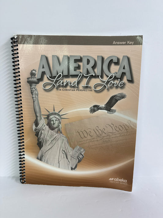 American Land I Love Abeka Answer Key  Pre-Owned 8th Grade History Textbooks